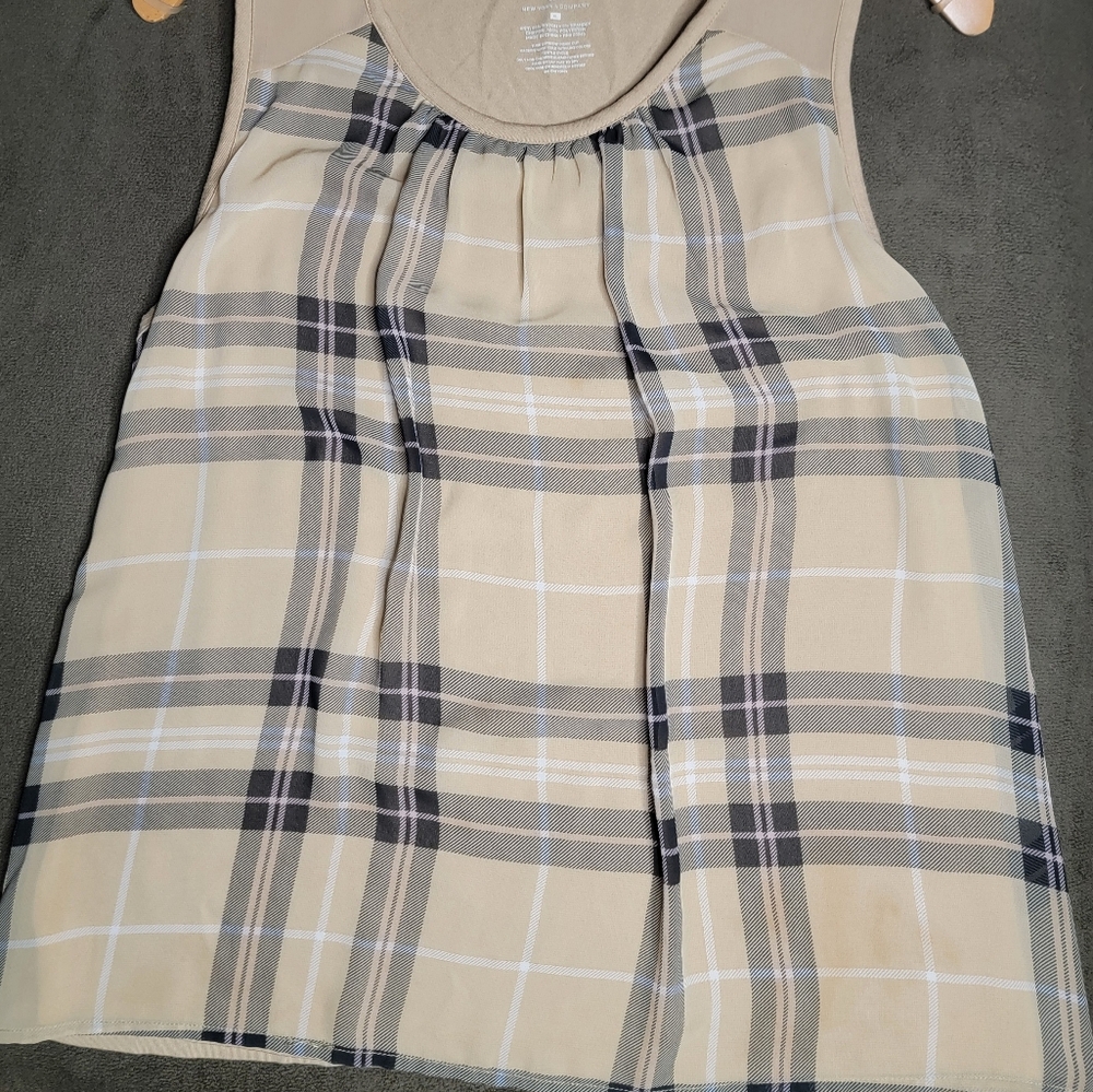 New York & Company Plaid Blouse